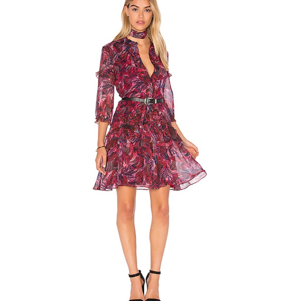 SALONI Tilly Ruffle Dress in Crest